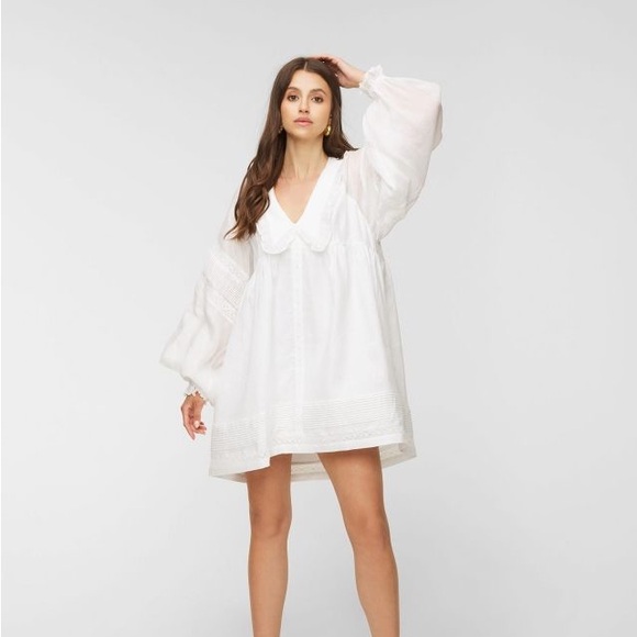 Joslin White Long Sleeve Babydoll / Shift Dress - Picture 1 of 1